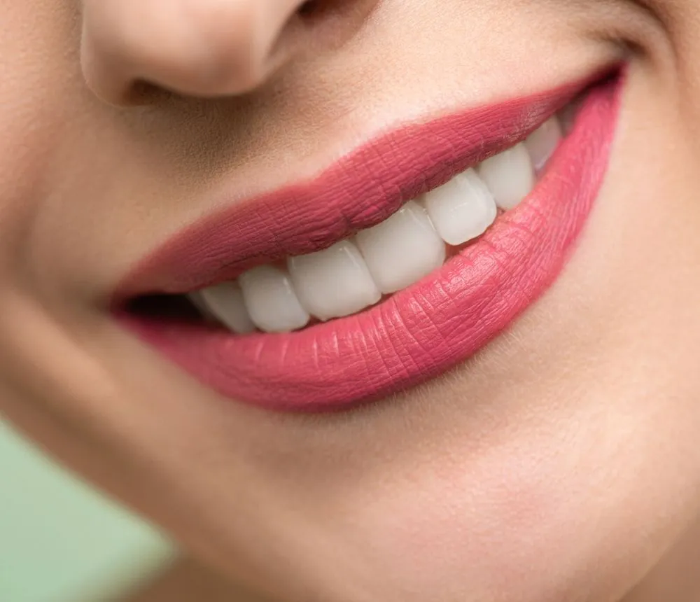 Primer plano de una sonrisa sana y brillante